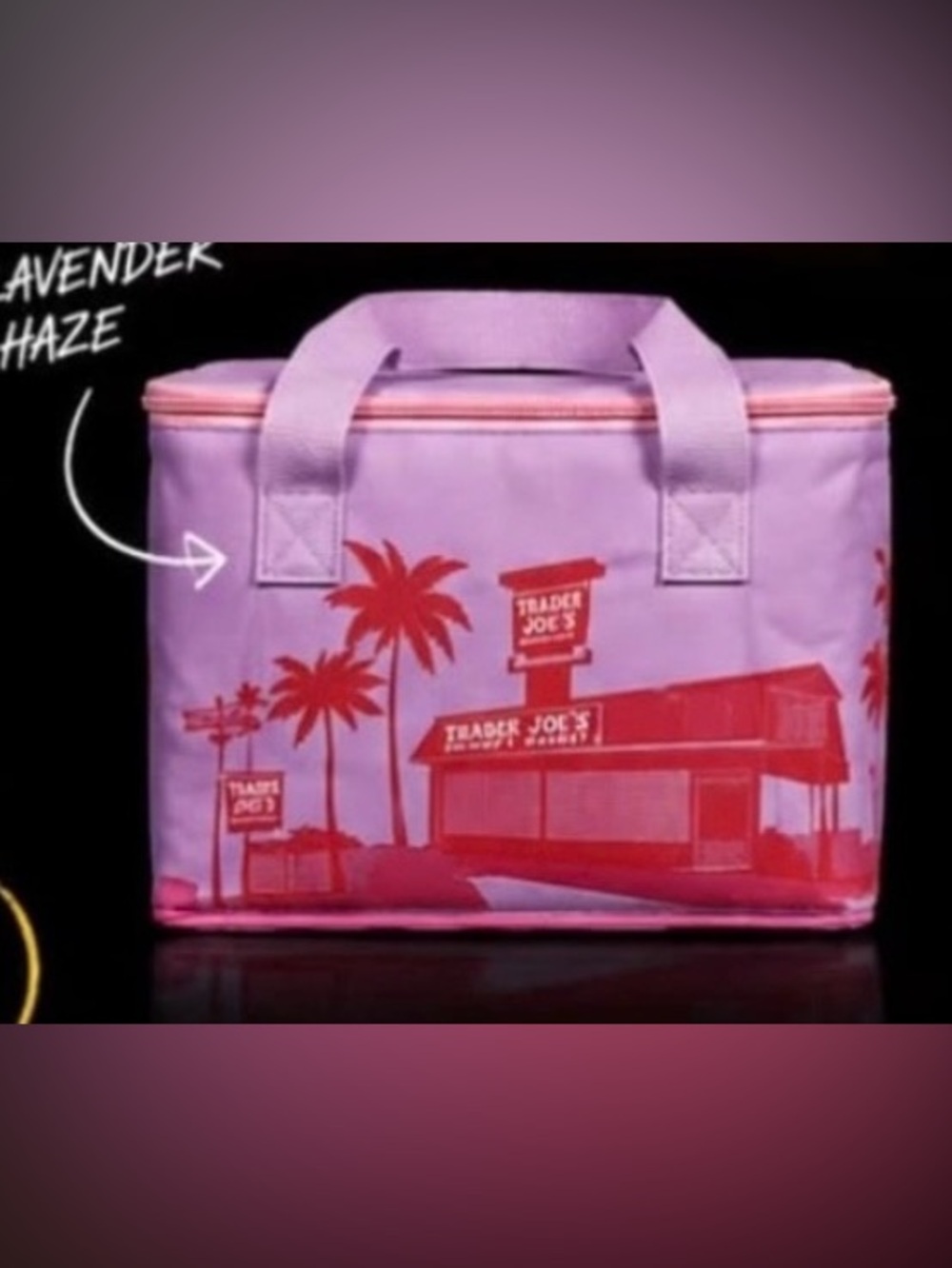 Trader Joe's Lavender Haze mini Insulated Tote Bag just released